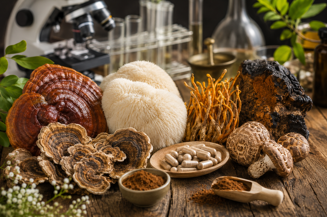 Les études scientifiques sur la mycothérapie : analyse complète des preuves scientifiques et des bienfaits des champignons adaptogènes
