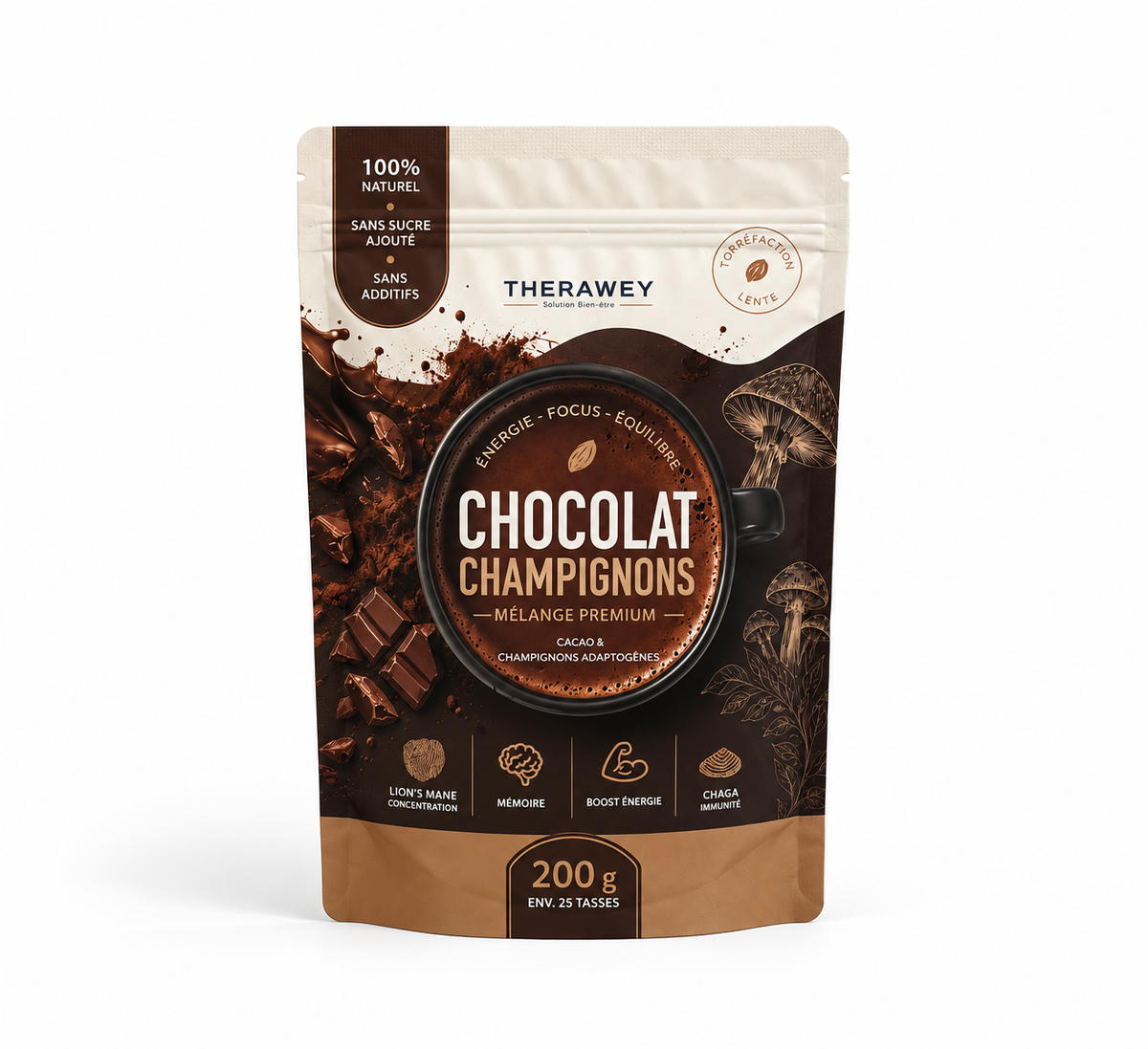CHOCOLAT AUX CHAMPIGNONS ADAPTOGENES - 200g